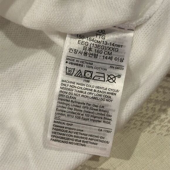 Gap Boys White Short-sleeve Collared Shirt, Size XXL - Picture 5 of 7